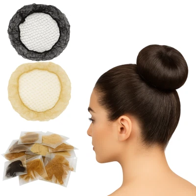 Fine Mesh Hair Net – 3pcs Elastic Edge Invisible Bun Cover Secure Ballet Hair - Image 1 of 4