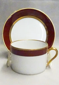 Renaissance Cinnabar Fitz & Floyd Tea Cup & Saucer Can Shape NEW NEVER USED - Picture 1 of 5