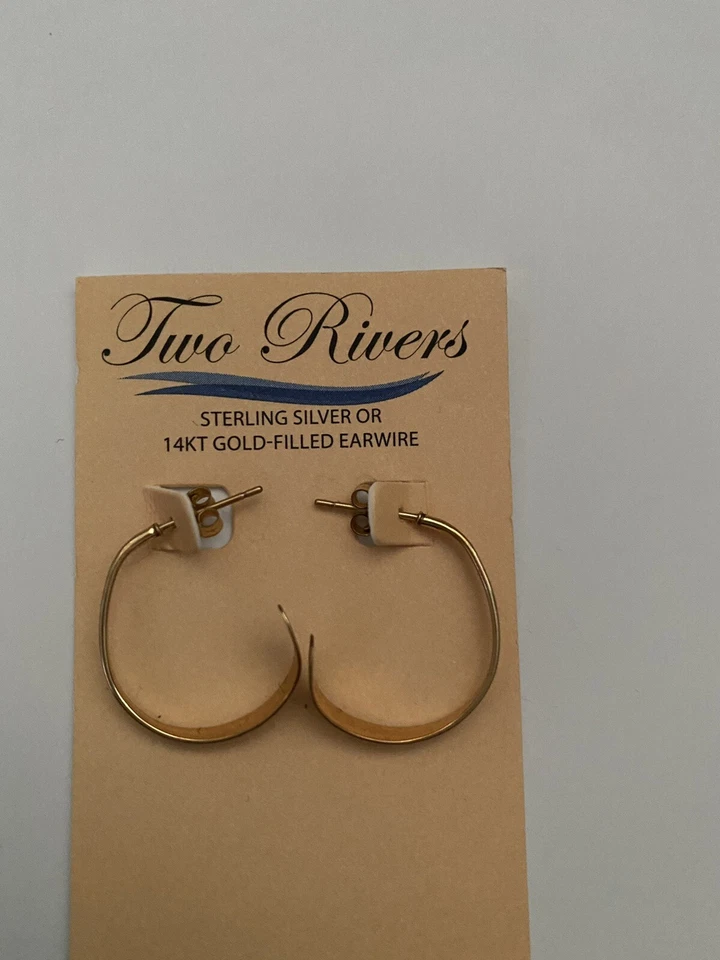*STUNNING* TWO RIVERS Gold-Filled Hoop Earrings - Image 1 of 2