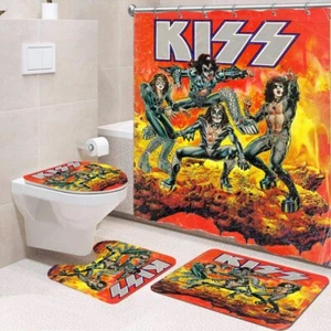 Bathroom set or Shower Curtain Set for Fan |Kiss-gift for Fan - Picture 1 of 4
