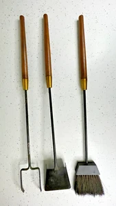 Vintage Mid Century Modern Long Handle 3 piece Fireplace Tool Set - Picture 1 of 8