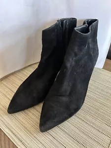 Sam Edelman schwarze Wildleder-Stiefeletten mit Reißverschluss spitz zulaufendem Absatz Größe 8,5 - Bild 1 von 6