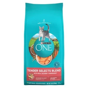 Purina ONE Tender Selects Blend Natural Real Salmon & Fish Flavor Dry Cat Food - Picture 1 of 7