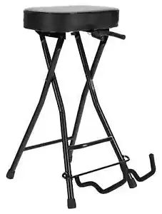 Gitarre Hocker Gitarren Ständer Schwarz Barhocker Bar Stool Klappbar Stehhilfe - Bild 1 von 9
