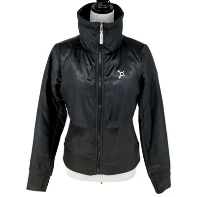 Orange Theory Jacket Coat Womens XS Black Lined Full Zip Thumbholes Activewear - Image 1 of 4