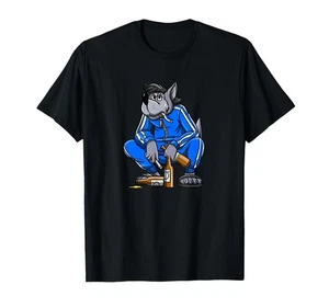 HERREN GROß Russisch Gopnik Russisch Kniebeuge Nu Pogodi Wolf Russisch SCHWARZ T-SHIRT - Bild 1 von 1
