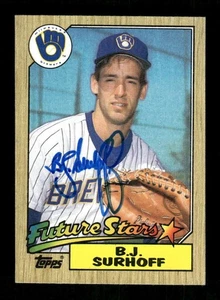 Topps 216 B.J. 1988 Surhoff autografo firmato blu sig 02 ASC BXCP58 - Foto 1 di 2