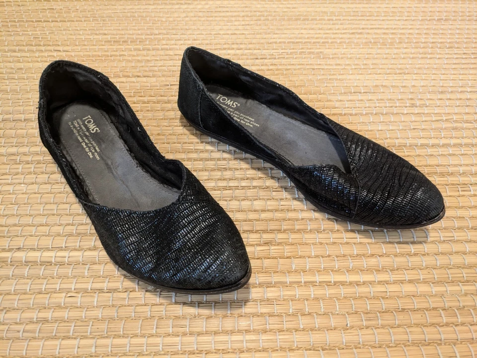 Original TOMS Ballerinas/Slipper/Halbschuhe/Schuhe Damen Leder schwarz Gr. 41 - Bild 1 von 4