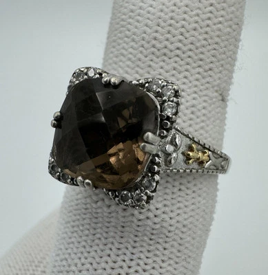 Phillip Gavriel Sterling Silver & 18k Gold Smokey Topaz Ring - Image 1 of 4