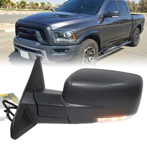 Textured Black Power Mirror For Ram 1500 2500 3500 13-18 Turn Signal Left Heated - Picture 1 of 24