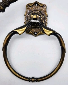 Vintage Amerock Carriage House Wall Mount Towel Ring Antique Gold 70's - Picture 1 of 1
