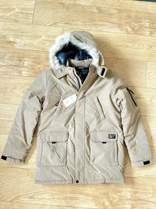 M&S | Boys stormwear hooded parka furr ~ beige ~ age 13 to 14 years RRp £ 79 - Picture 1 of 18