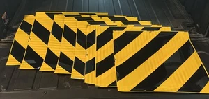 8 Stripe Yellow Black Diagonal Sticker 18x18 street warning - Bild 1 von 5