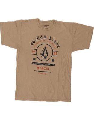 VOLCOM Womens Graphic T-Shirt Top UK 14 Medium Brown Cotton DC37 - Image 1 of 3