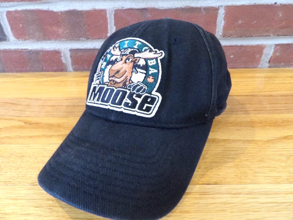 AMERICAN NEEDLE AHL MANITOBA MOOSE SLOUCH ADJUSTABLE STRAPBACK HAT ONE SIZE - Image 1 of 4