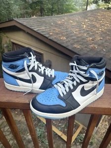 Air Jordan 1 Retro OG High UNC Toe Blue DZ5485-400 Men's Size 9.5 Sneakers - Picture 1 of 11