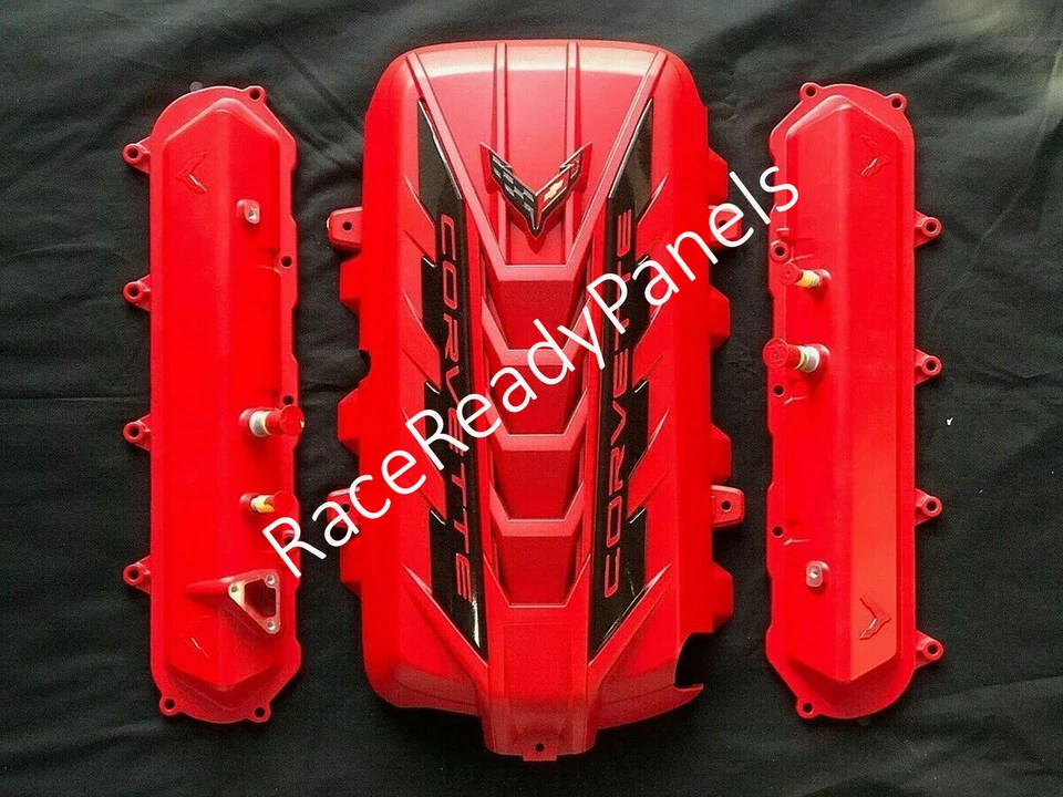 2020 CORVETTE C8 ENGINE COVER / VALVE COVERS NEW O.E.M.  TORCH RED - Image 1 of 1