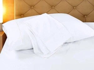 Hotel Pillowcases, ￼ 2000Thread Count 100% Cotton Sateen 3cm Stripe. 150 EachBox - Picture 1 of 5