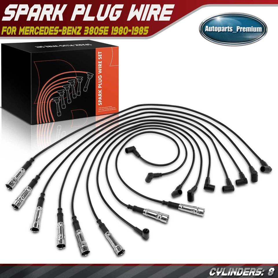 9x Juegos de cables de bujías para Mercedes-Benz 380SE 1980-1985 380SL 500SEC 500 SL Foto 1 de 4