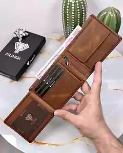2016-- 2 colores, nombre escrito, billetera de cuero genuino para hombres y mujeres, hecha a mano - Imagen 1 de 9