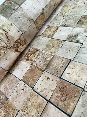 MARBLE TILES Digital Fabric Curtain Upholstery Cotton Tile Material 65'' wide - Image 1 of 4