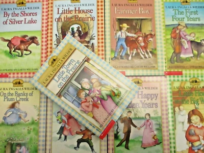 Lot of 9 Little House Prairie Complete Series Checkered Book Laura Wilder Home - Image 1 of 4