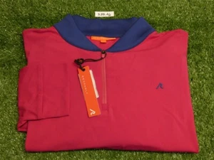 Redvanly Men's Briar Quarter-Zip Golf Pullover C.C. Logo Sangria Red Large - Picture 1 of 4