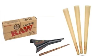 RAW Classic King Size pre rolled Cones with Filter (100 packs)+ raw cone loader - Picture 1 of 3