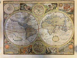 Neue und genaue Weltkarte 1651 Hammond Reproduktionsdruck 22 x 16,5 Zoll EUC - Bild 1 von 13
