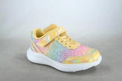 Jóvenes Niñas Niños Brillo Brillo Sin Cordones Jogger Ligero Tenis Zapatos NUEVO Foto 1 de 4