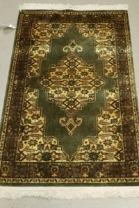 Antigua alfombra persa hecha a mano lana grandes colores tierra 5’-1” x 3’ - Imagen 1 de 3