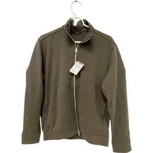 Massimo Dutti Mens Bomber Jacket M Dark Green Long Sleeve Full Zip 0738/208 NWT - Picture 1 of 12