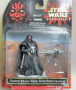 Hasbro Star Wars EP1 Phantom Menace Darth Maul With Sith Infiltrator Figure - Picture 1 of 13