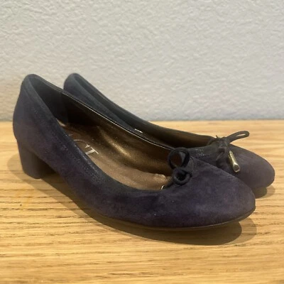 AGL Kristin Gamuza Tacones Bloque en Azul Marino Mujer Talla EU 37 US 7 Foto 1 de 4