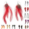 NET TOYS Indianer Ohrringe Mit Federn – Boho Hippie Schmuck, Braun-schwarz, 1 Paar