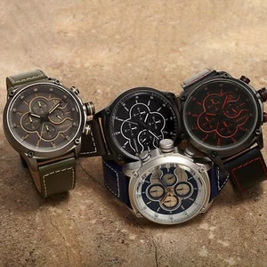 Joshua & Son's Herren JX133 Chronograph Multifunktion Leder Sportuhr  - Bild 1 von 13
