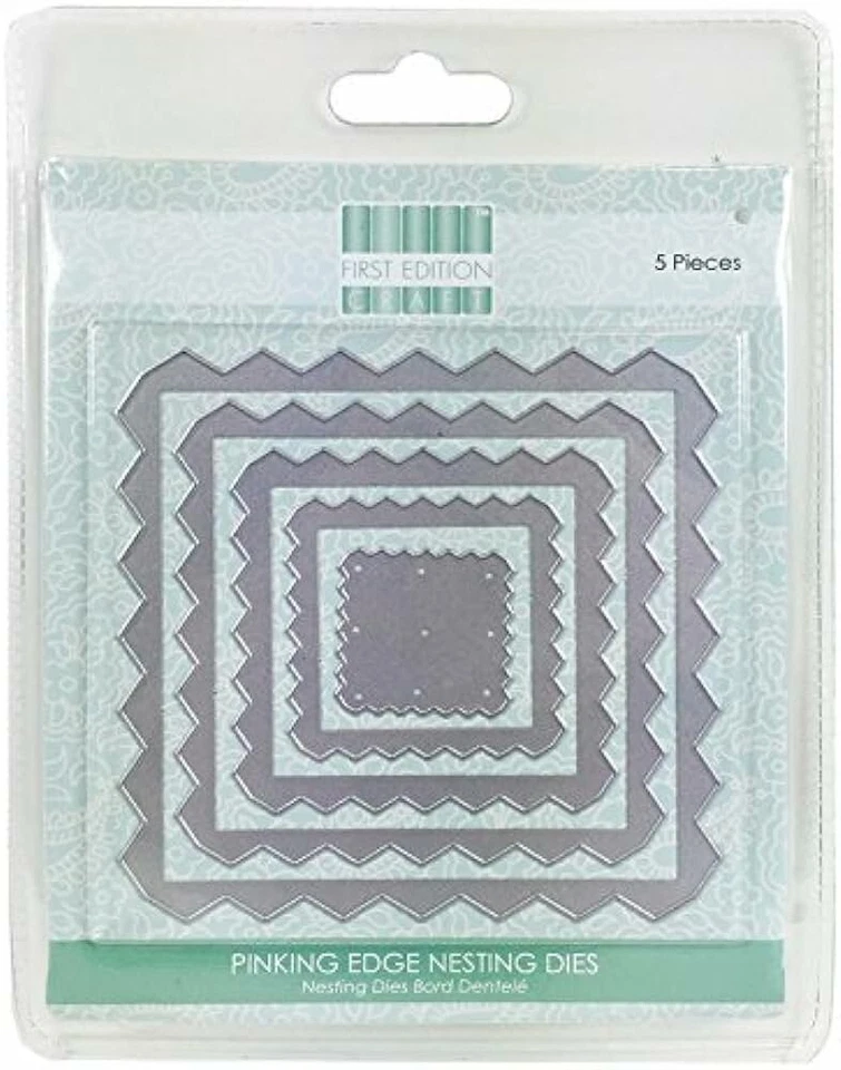 Trimcraft  First Edition PINKING EDGE SQUARES   5 Nesting Dies  New - Image 1 of 3