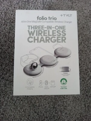 3 in 1 MagSafe Folio Trio 15w Wireless Charger for iPhone, Apple Watch & AirPods - Image 1 of 3
