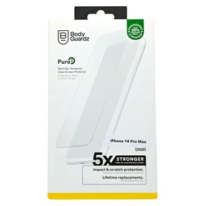 BodyGuardz Pure 3 Glass Screen Protector for iPhone 14 Pro Max 5X Stronger - Picture 1 of 2