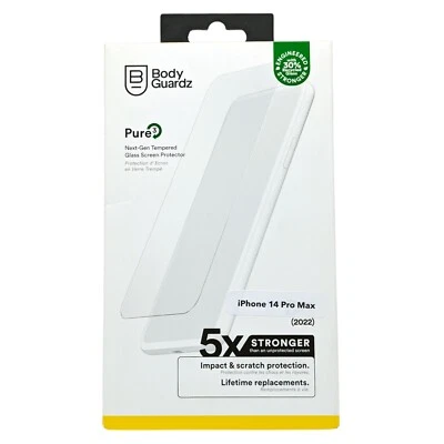 BodyGuardz Pure 3 Glass Screen Protector for iPhone 14 Pro Max 5X Stronger - Image 1 of 2