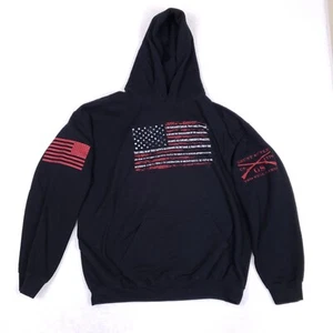 Grunt Style Hoodie Large Black Patriotic Flag USA 1776 This We'll Defend GS - Picture 1 of 10
