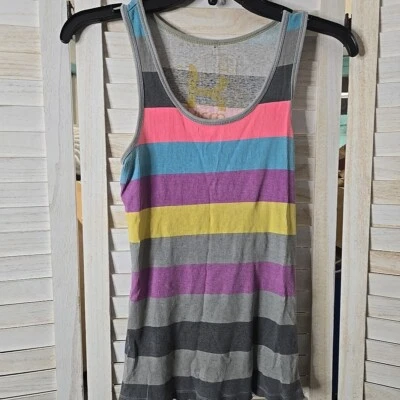 Kirra Tank Top Women's Medium Rainbow Stripe Lightweight Casual Beach Wear - Image 1 of 4