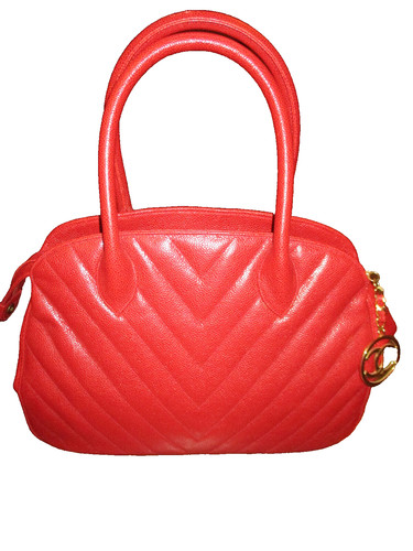 Borsa a tracolla originale CHANEL Chevron CC doppia cerniera oro rosso trapuntato caviale