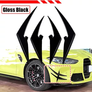 Schwarz Front Stoßstange Splitter Spoiler Für BMW M3 G80 G81 M4 G82 G83 21-25 - Picture 1 of 4