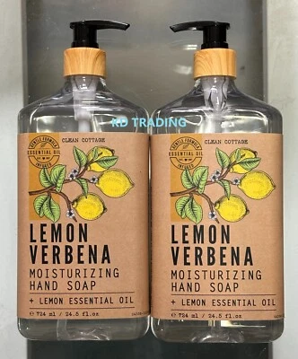 (2-Pk) CLEAN COTTAGE ~ LEMON VERBENA Lemon Oil Moisturizing HAND SOAP Wash 724ml - Image 1 of 4