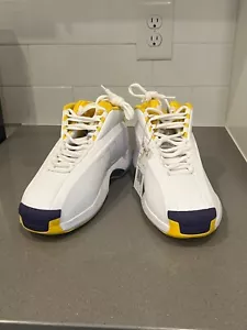 Adidas Crazy 1 Lakers Home Kobe Bryant Bianco Giallo Viola Uomo 8,5 Spedizione Gratuita - Foto 1 di 6