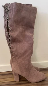 City Chic mushroom suede look Perry knee high boot 10 41 - Picture 1 of 4