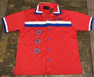 Eljay Youth Polo Snap Up Shirt Red White Blue Size 8/10 - Picture 1 of 7