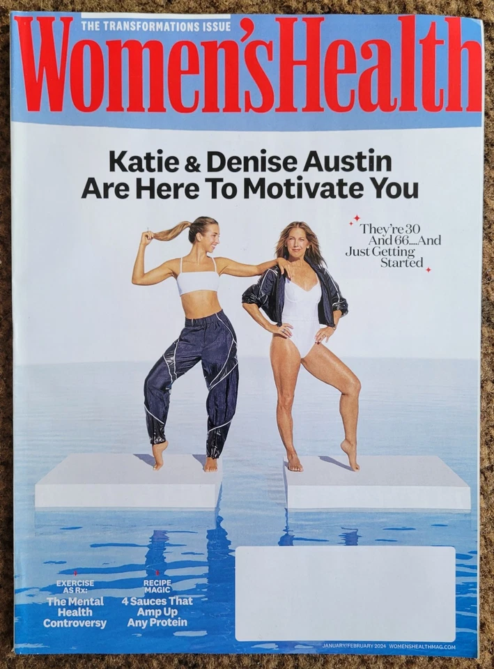 KATIE & DENISE AUSTIN Women's Health Magazine January 2024 TRANSFORMATION ISSUE Foto 1 de 1