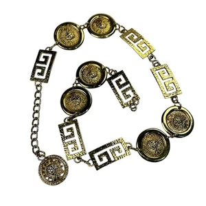 "Cinturón De Colección AR Paris Mod Depose Francia Tono Dorado Medusa Sun Givenchy Logo 39""" - Imagen 1 de 18